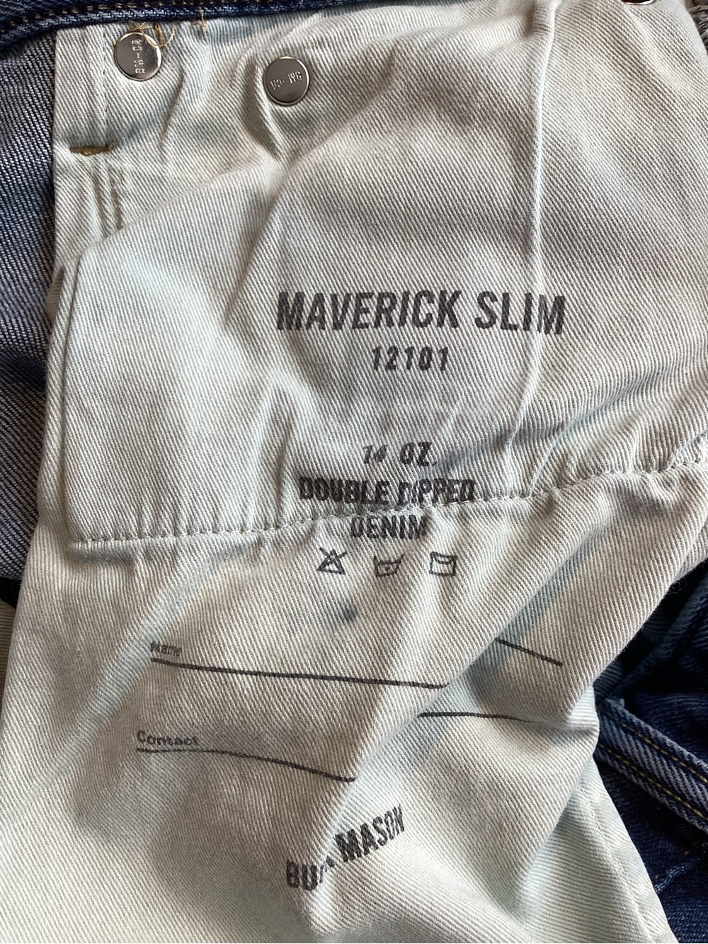 Buck Mason Maverick Slim Straight Blue Jeans - Picture 6 of 8